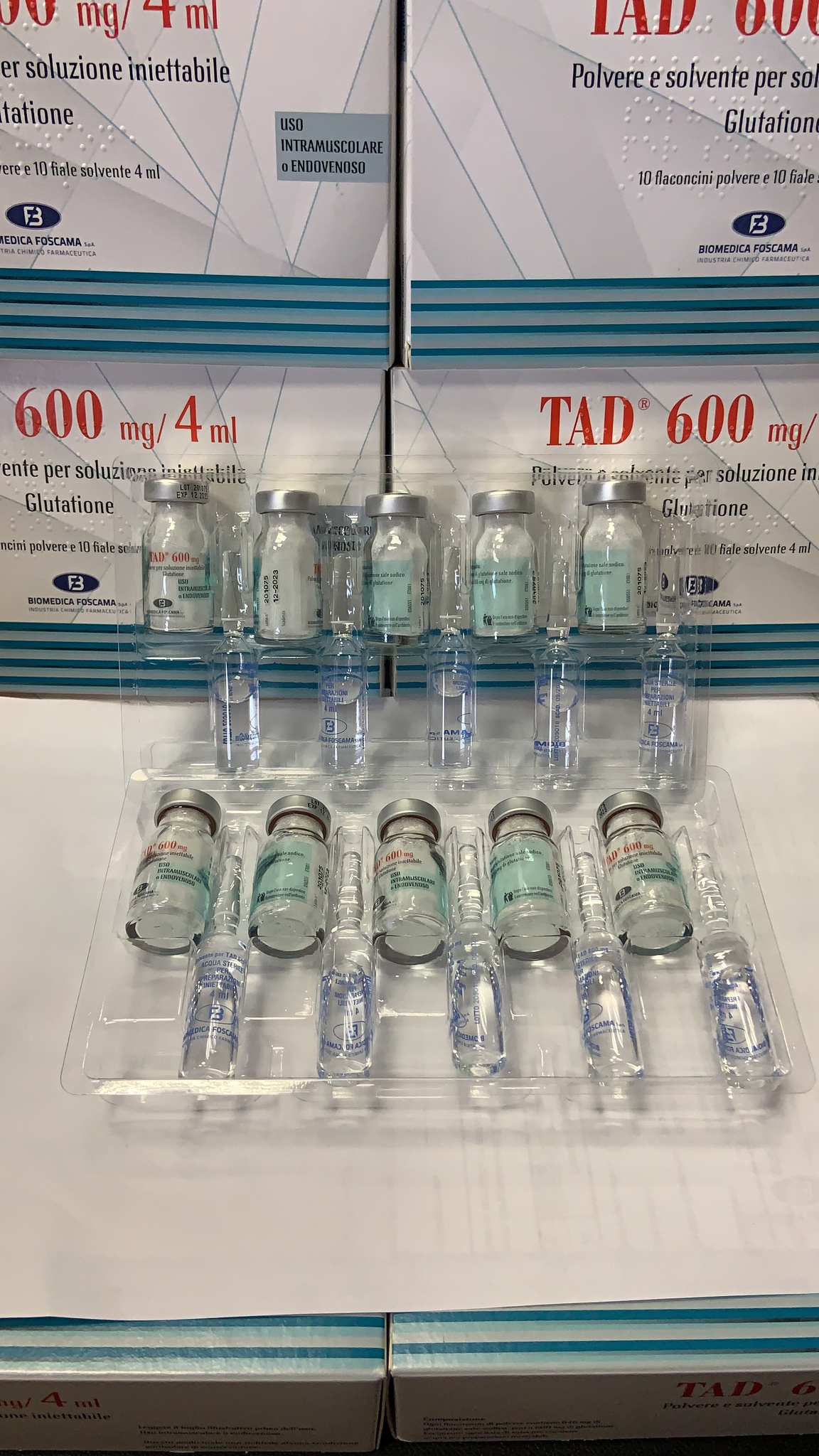 Глутатион ТАД 600 Италия Glutatione Tad600 600 мг по 4 мл для капельниц 10 ампул — изображение 2