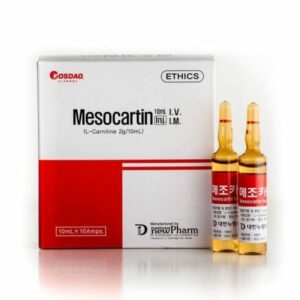 Жиросжигатель л карнитин мезокартин Корея L-Carnitine Mesocartine для капельниц 2000 мг в упаковке 10 ампул