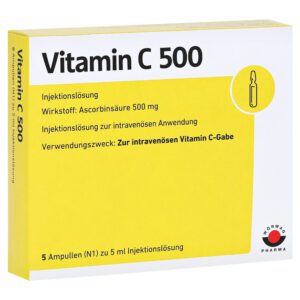 Витамин C Германия Vitamin C для капельниц дозировка 500 мг в упаковке 5 ампул