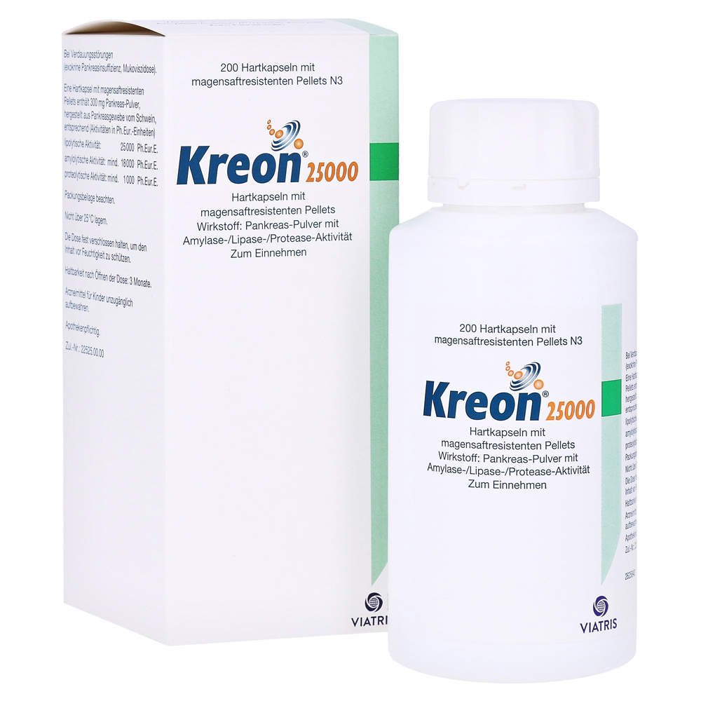 Креон (Kreon) 25000 капсулы 200 шт в упаковке Германия