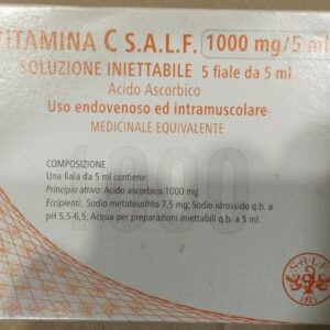 Витамин С аскорбиновая кислота Италия VITAMINA C 1000 мг/5 мл 5 флаконов