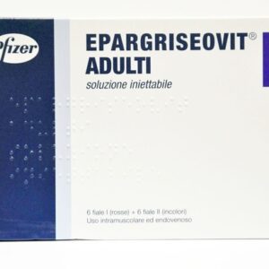 Витамины комплекс Б Эпаргризеовит Италия Epargriseovit Adulti для капельниц дозировка 6 флаконов по 1 мл + 6 флаконов по 1,5 мл