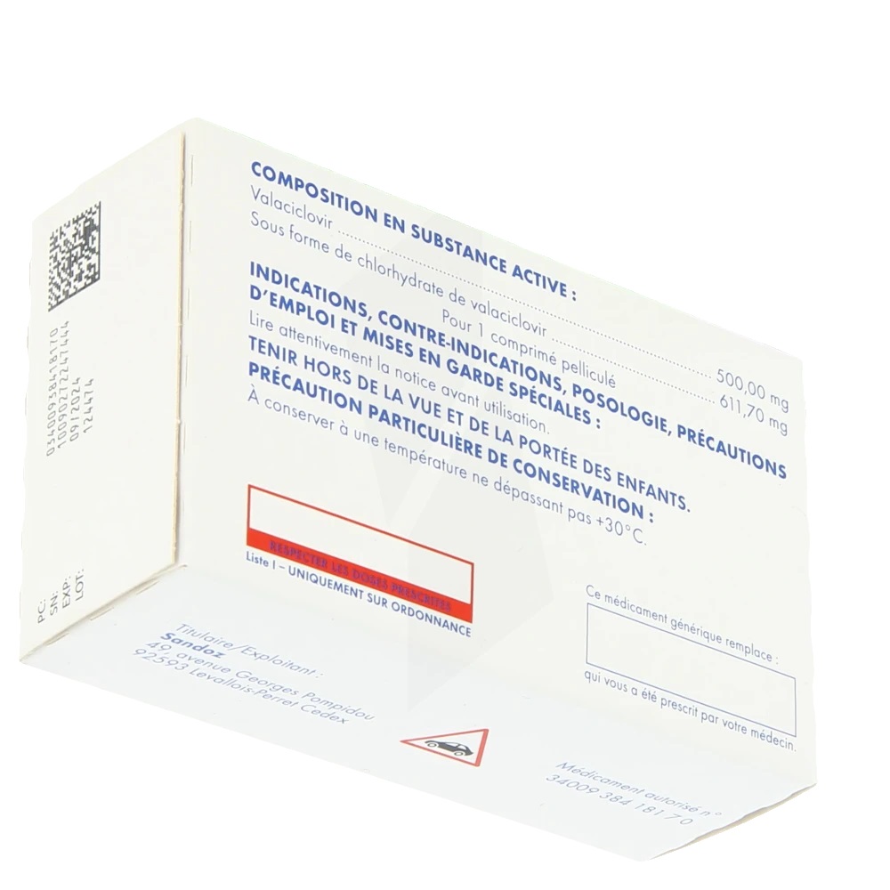 Валацикловир Сандоз Италия Valaciclovir Sandoz 500 мг 42 таблетки — изображение 3